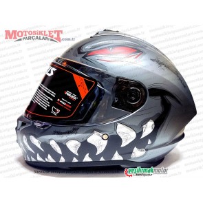 Axxis Forza Koyu Gri Kask (KOYU VİZÖR HEDİYELİ) 